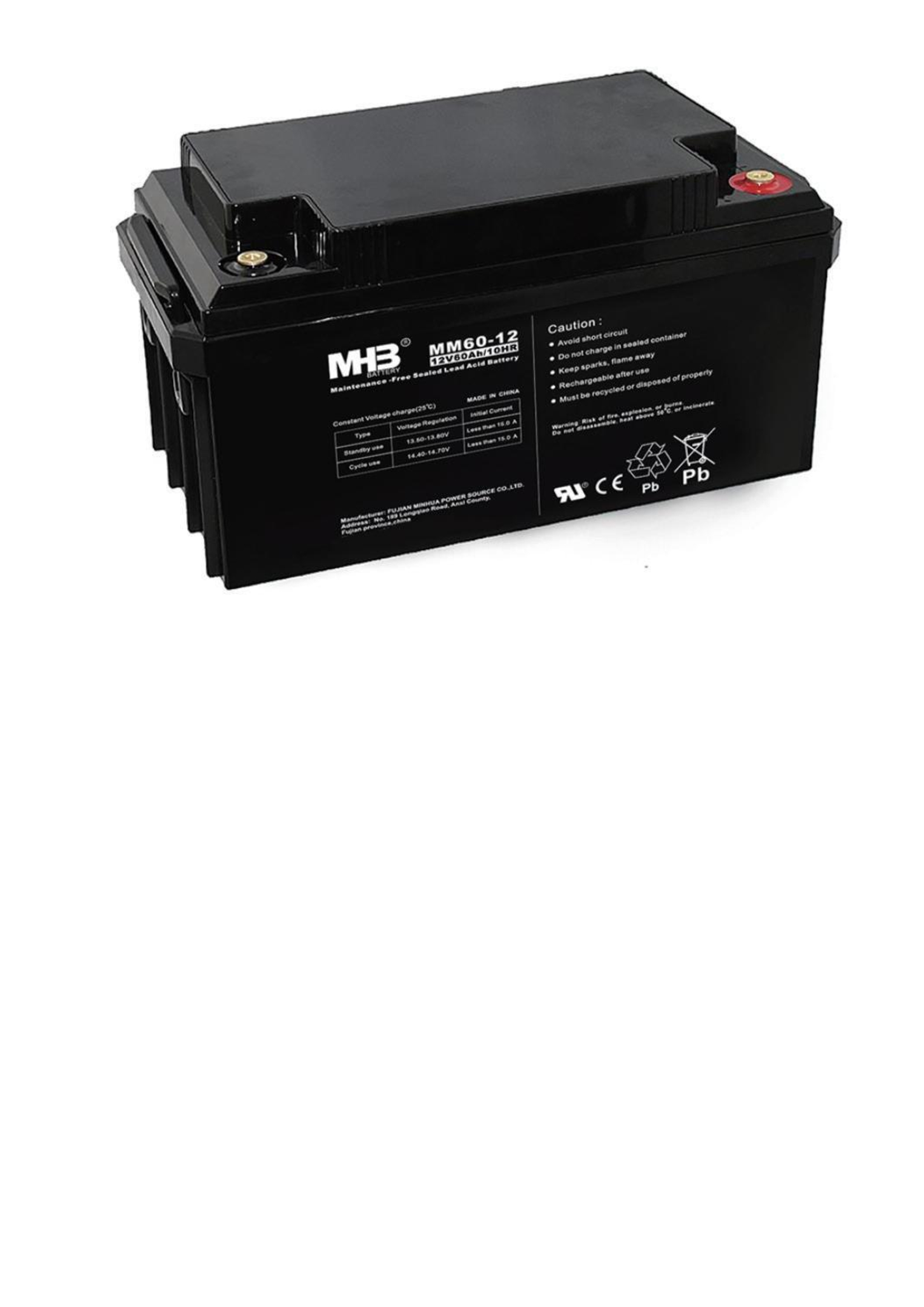 Батарея акумуляторна MHB MM60-12 типу AGM 12V/60Ah (класична)